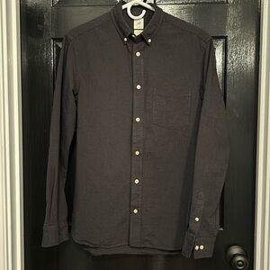 H&M Logg Gray Long Sleeve Button Up Shirt Size Small